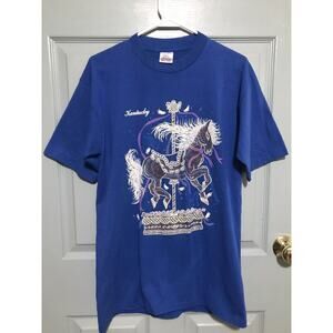 Vintage Kentucky Blue Single Stitch Belton Carousel Horse T-Shirt Men’s Large L